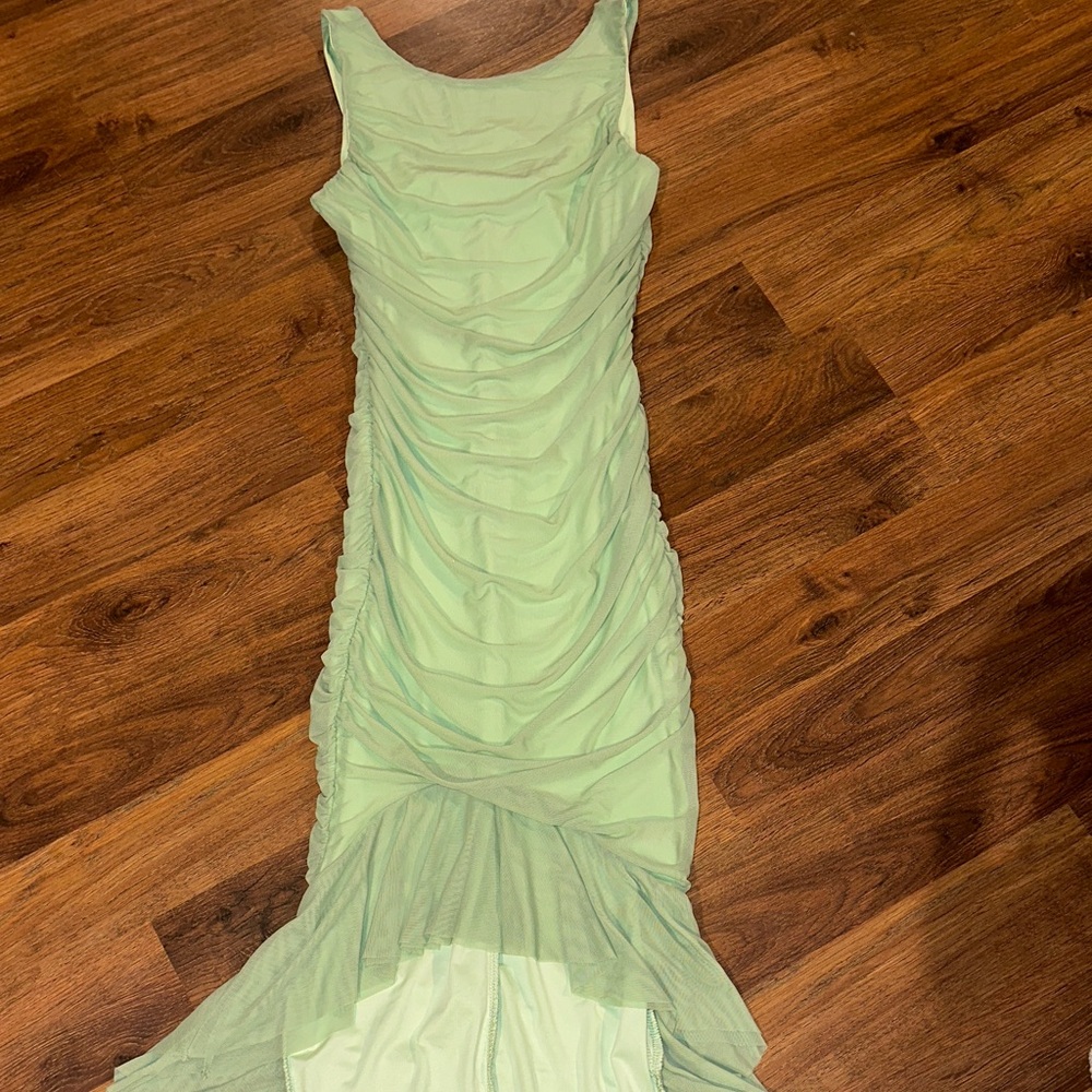 Chic Mint Green Ruched Maxi Dress